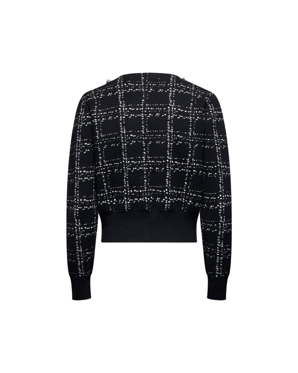 Short Cardigan With Tweed-effect Pattern