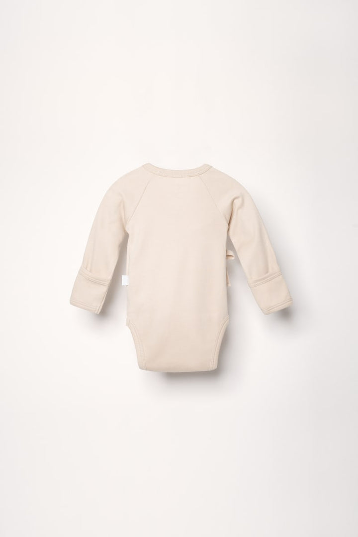Organic Wrap Bodysuit - Sand w/ Heart