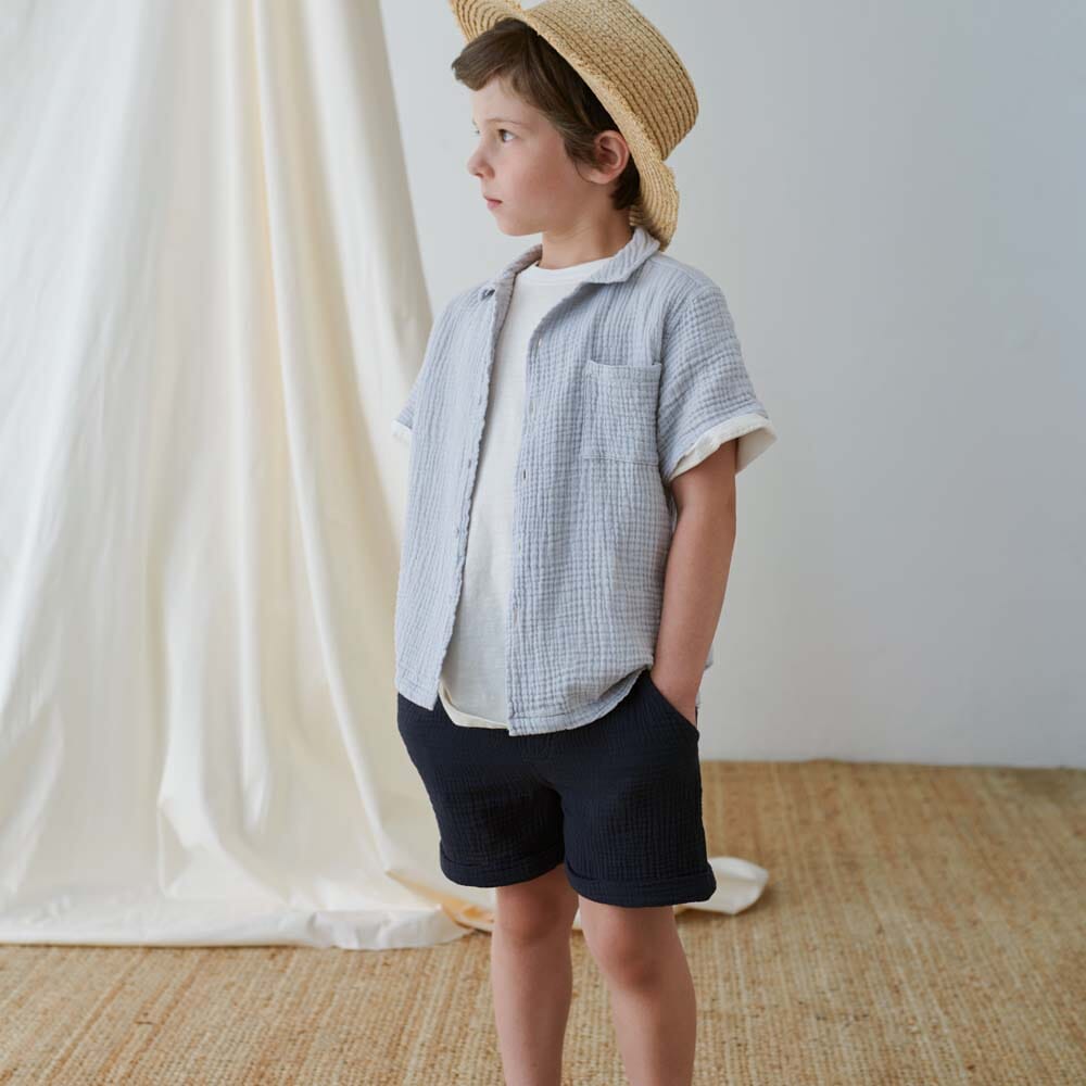 Gauze Bermuda Shorts - Dark Blue Shorts My Little Cozmo 