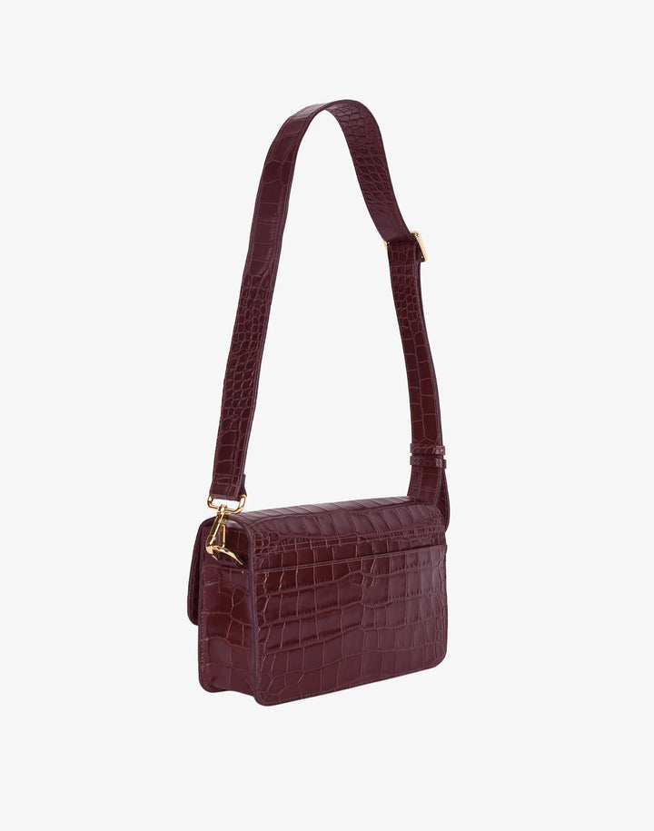 Luxe Cube Bag Burgundy Croco - Burgundy Croco