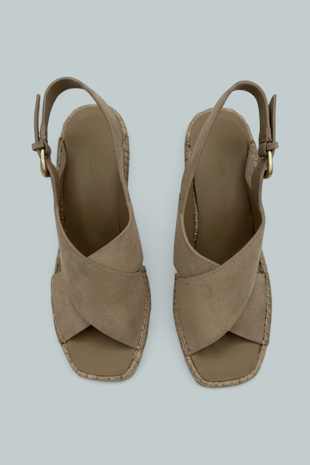 Georgia Suede Espadrille Wedge Sandals - Taupe Clay