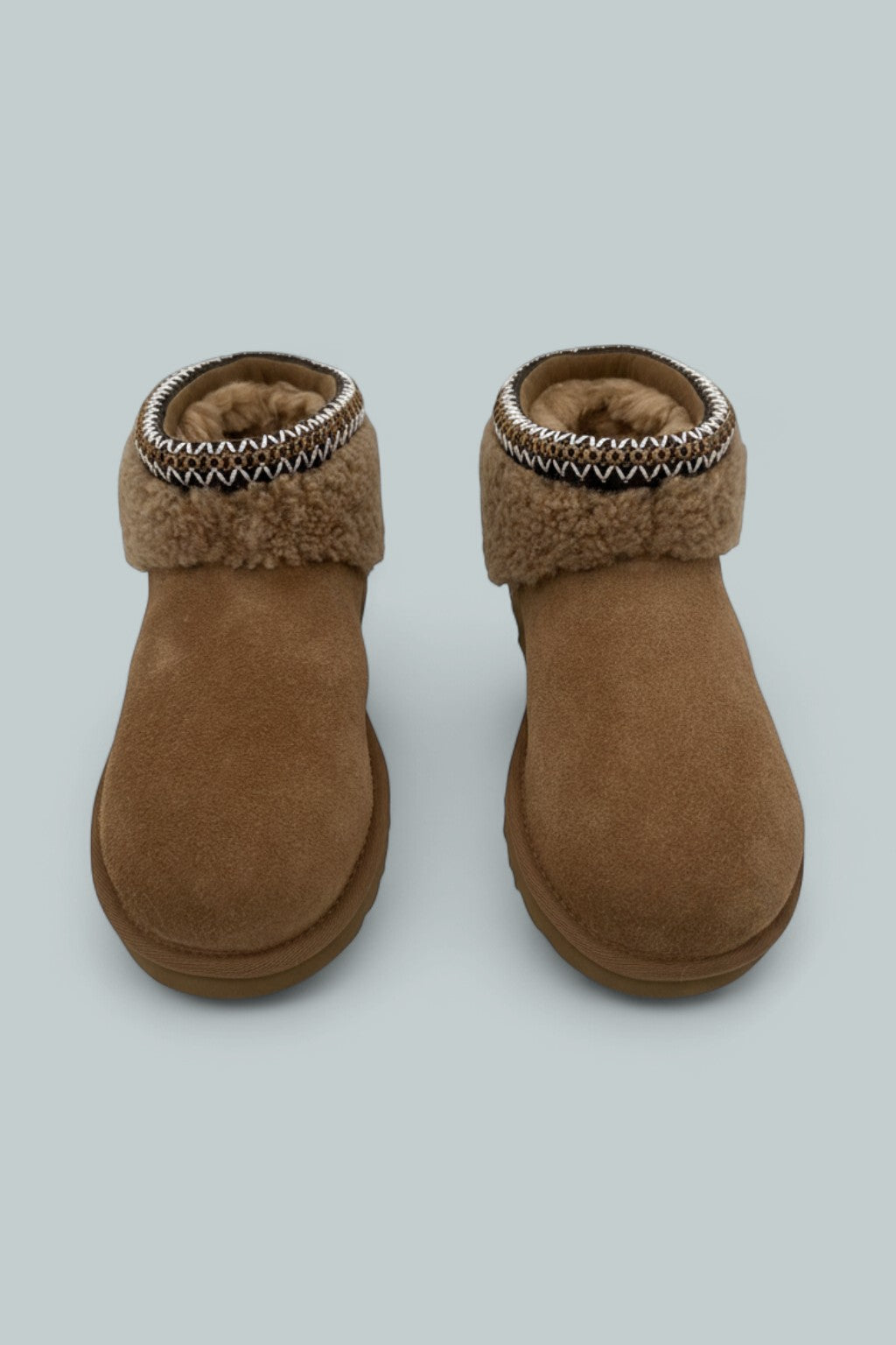 Girl's Suede Classic Ultra Mini Curly Boots - Brown