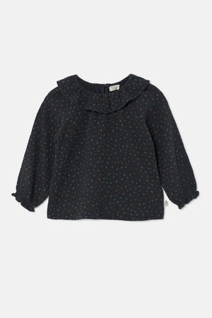 Floral Gauze Blouse - Dark Grey