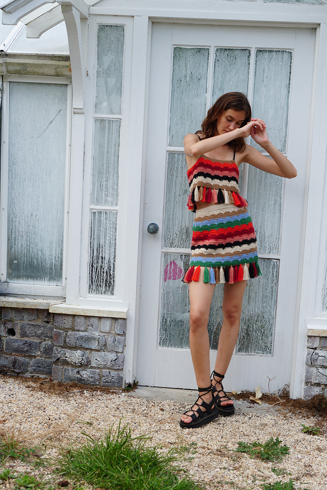 Alice Fringy Crochet Skirt - Brights