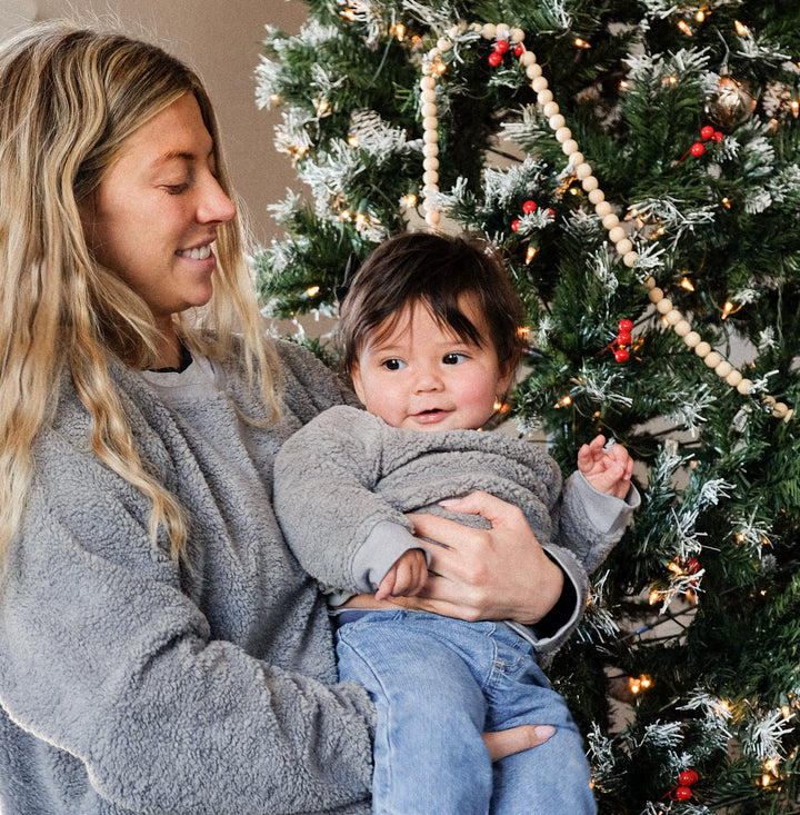 Adult Sherpa Crewneck Sweatshirt - Grey