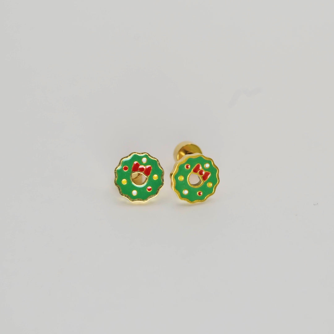 Christmas Gold Earrings (14K Gold Plated)