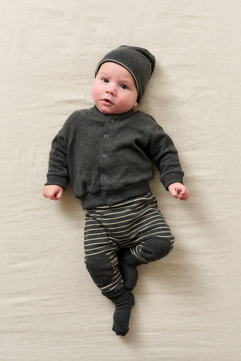 Striped Baby Pants - Dark Grey-Stone