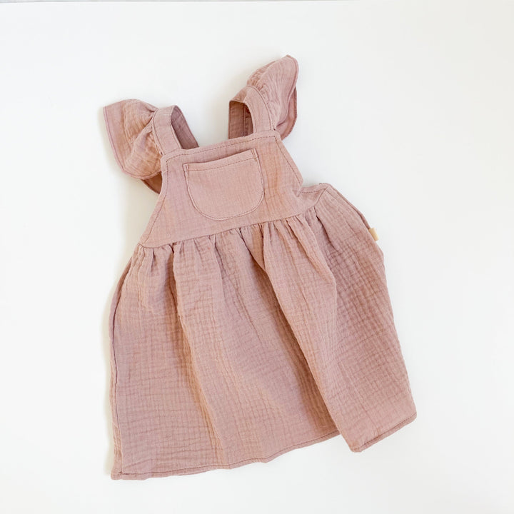 Kids Cross Back Pocket Dress - Blush