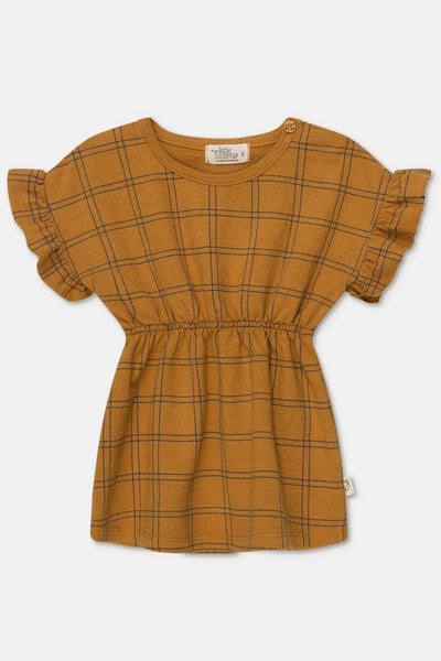Plaid crepe baby dress - Oil