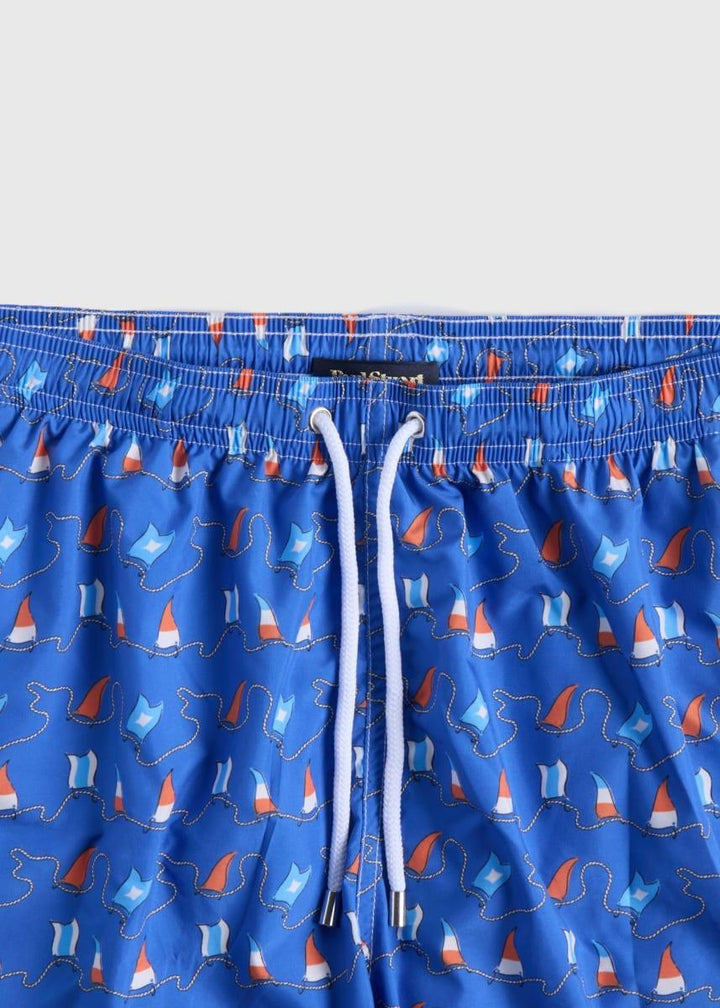 Nautical Flag Swim Trunk - Blue