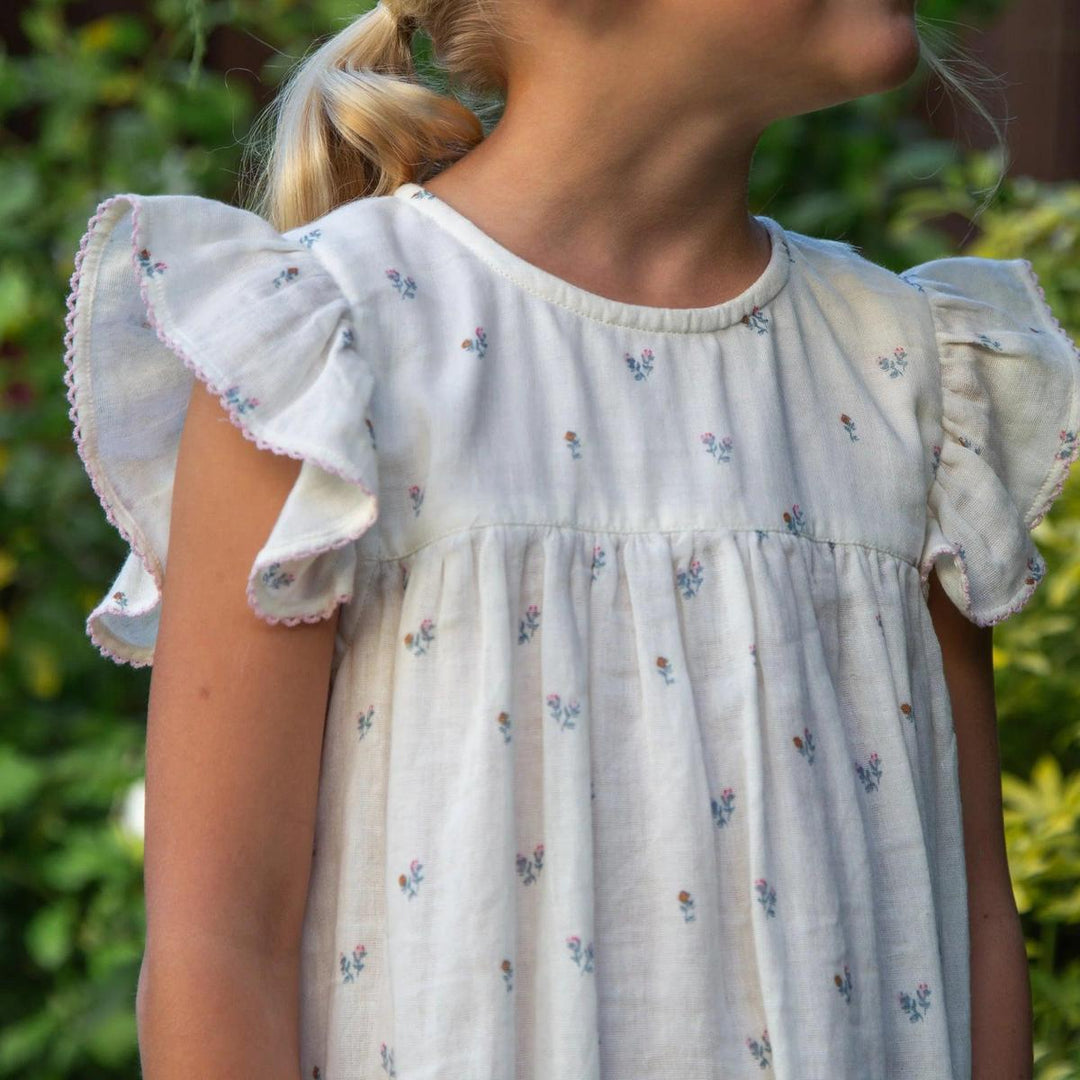 Hannah Dress with Flutter Sleeves | Petit Floret