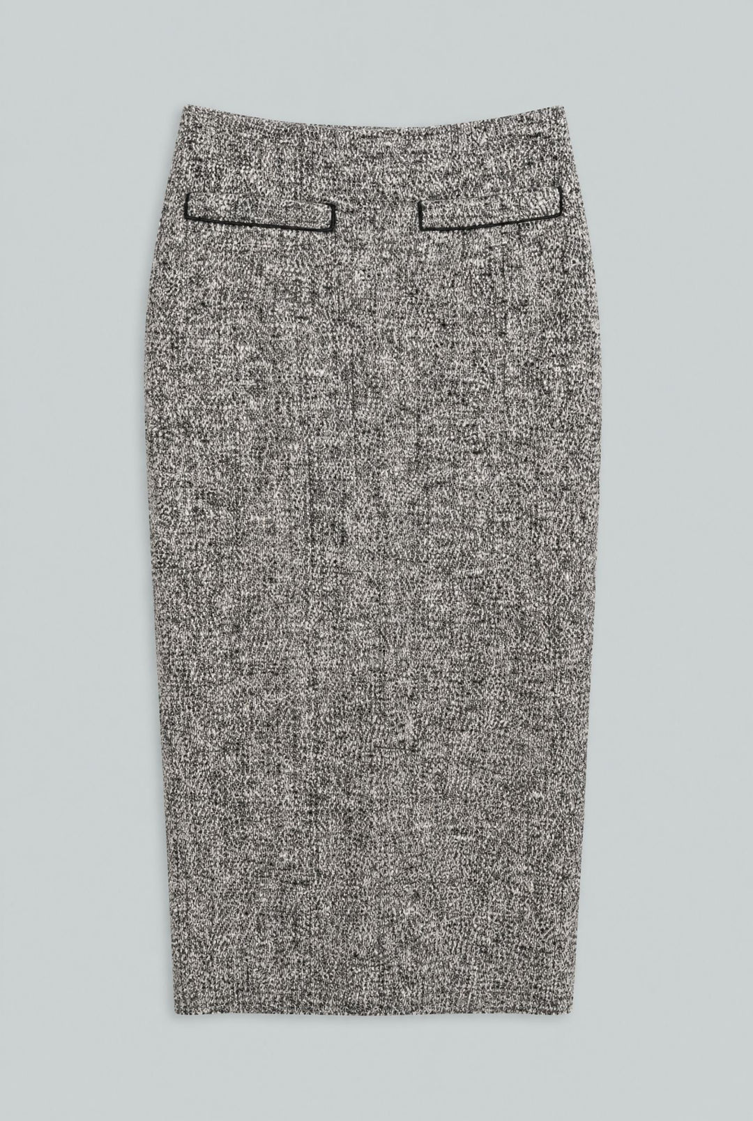Boucle Jersey Tweed Pencil Skirt - Black/Ivory