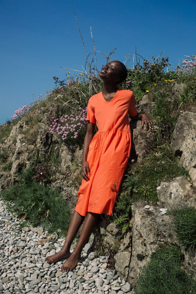 Zarya Organic Cotton Jumpsuit - Coral