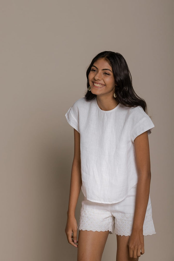 Sandcastle Saturdays Top - Coconut White