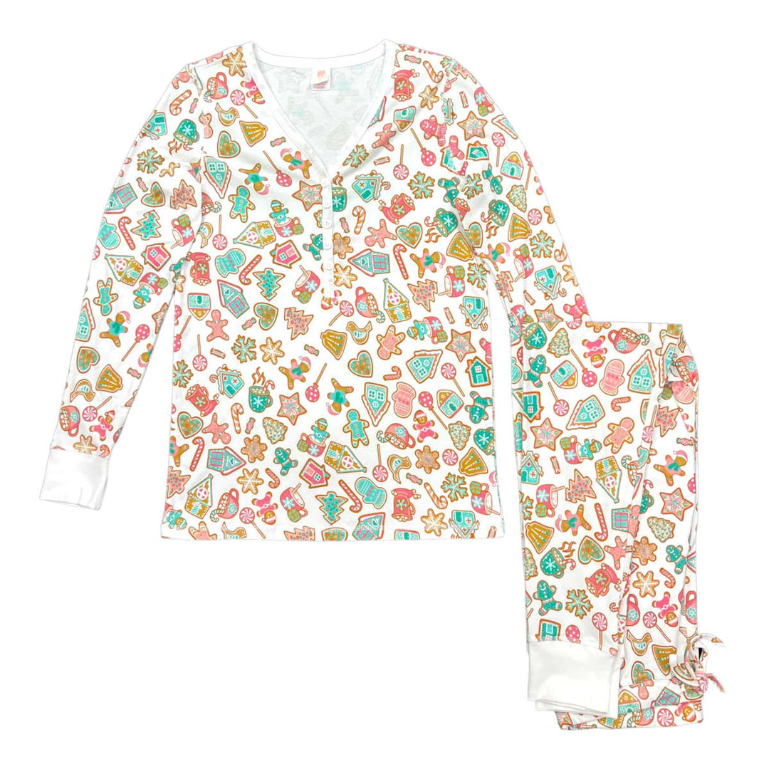 Womens Jogger & Henley Pajama Set - Gingerbread