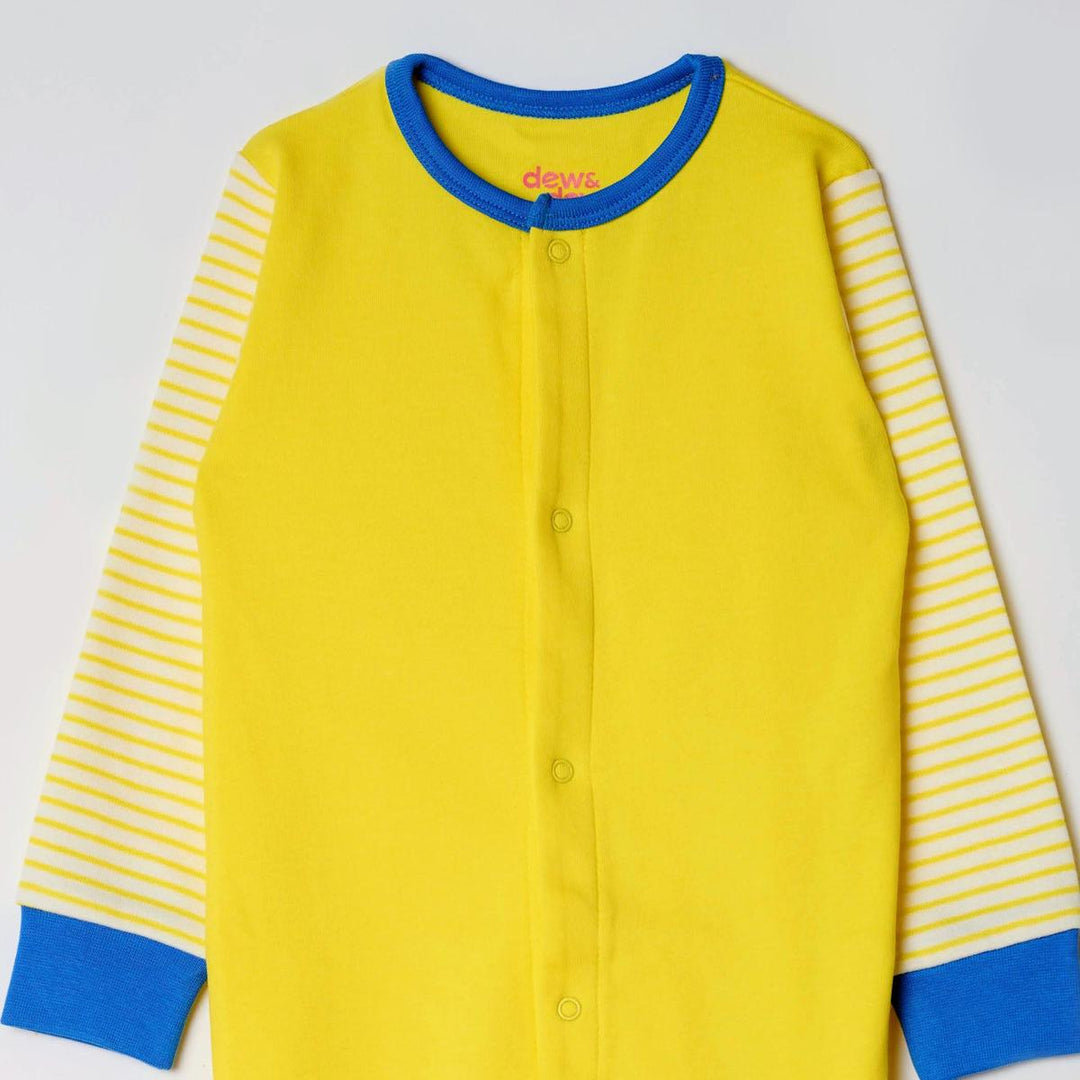 Long Sleeve Snap Romper - Buttercup Yellow