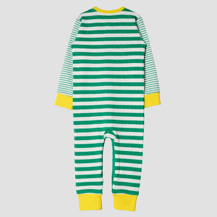 Long Sleeve Snap Romper - Blarney Green Stripes