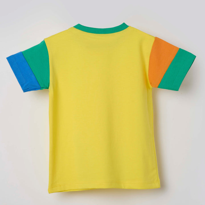 Short Sleeve Colorblock T-Shirt - Buttercup Yellow