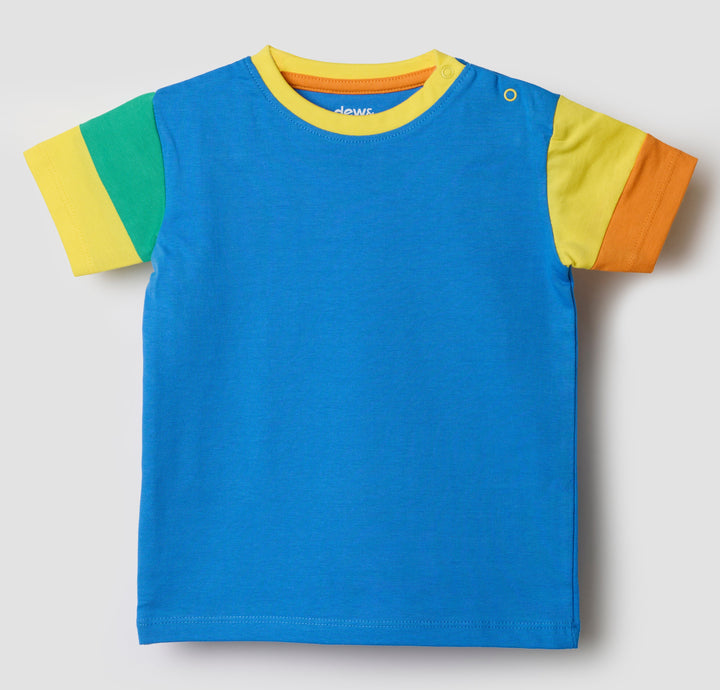 Short Sleeve Colorblock T-Shirt - Palace Blue