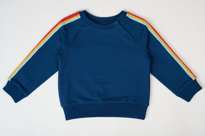 Retro Stripe Sweatshirt - Navy
