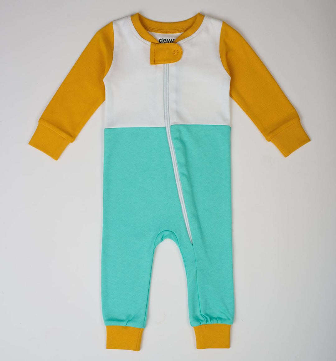 Long Sleeve Sunny Zip Romper - Teal