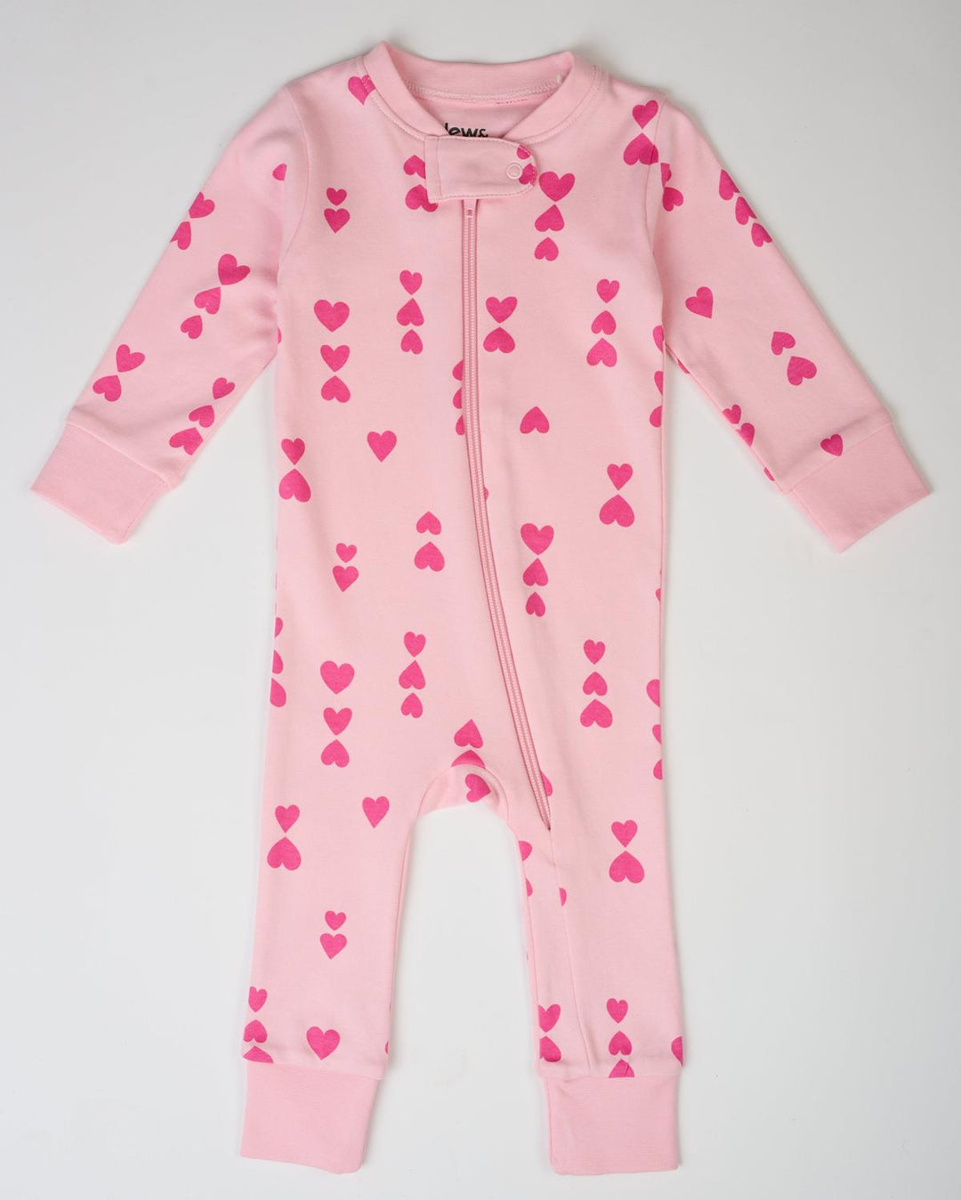 The Hearts Zip Romper - Pink on Pink