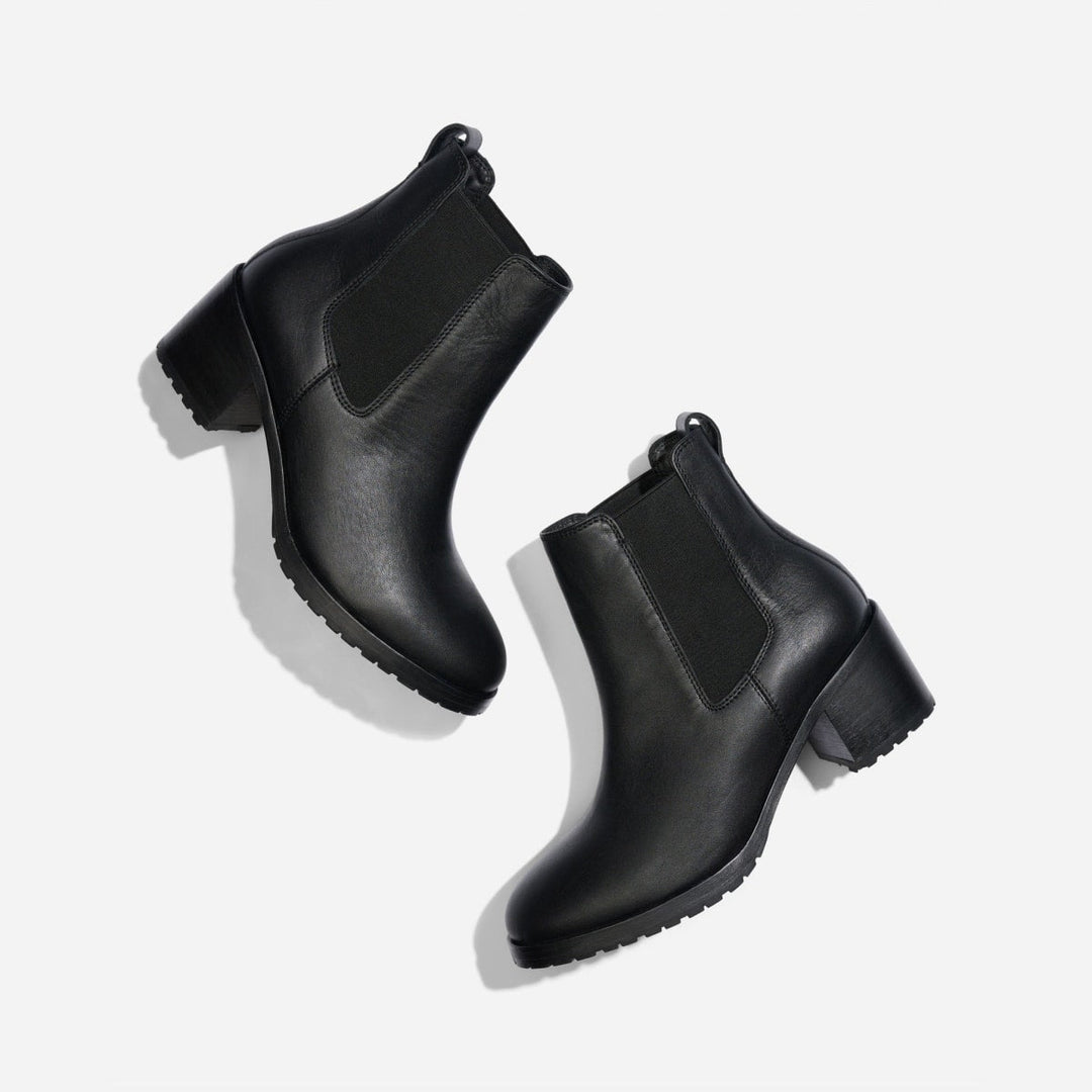 Ana Go-To Heeled Chelsea Boot - Black/Black