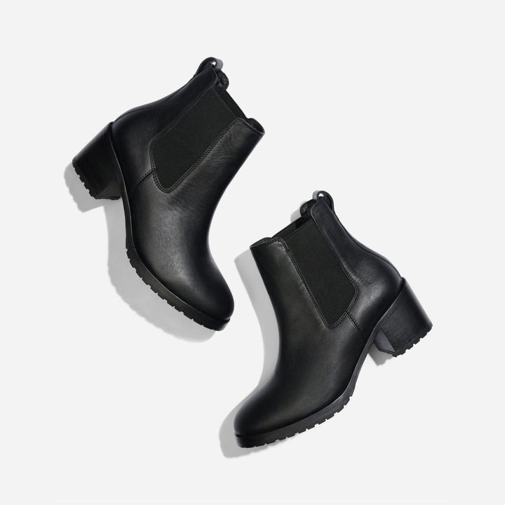 Ana Go-To Heeled Chelsea Boot - Black/Black