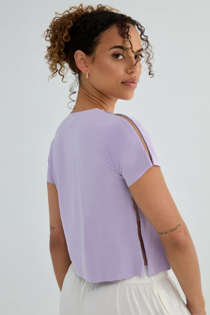 The Infinity Tee: Crop Flow Cupro - Lavender