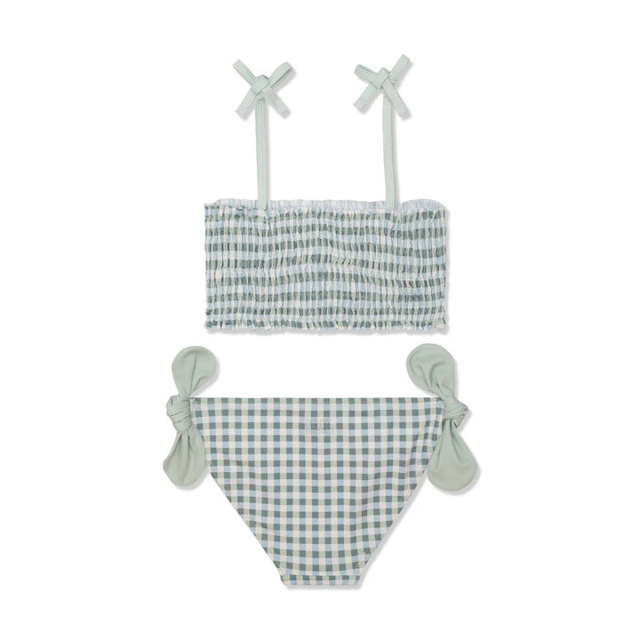 Kids Gingham Girl Bikini - Natural/Faded Denim