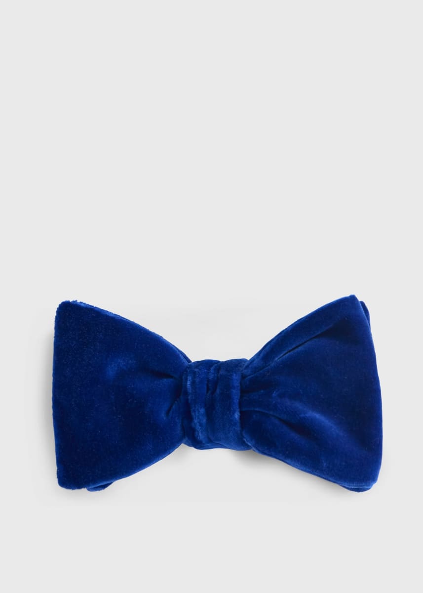 Blunt Edge Cotton Velvet Bow - Purple