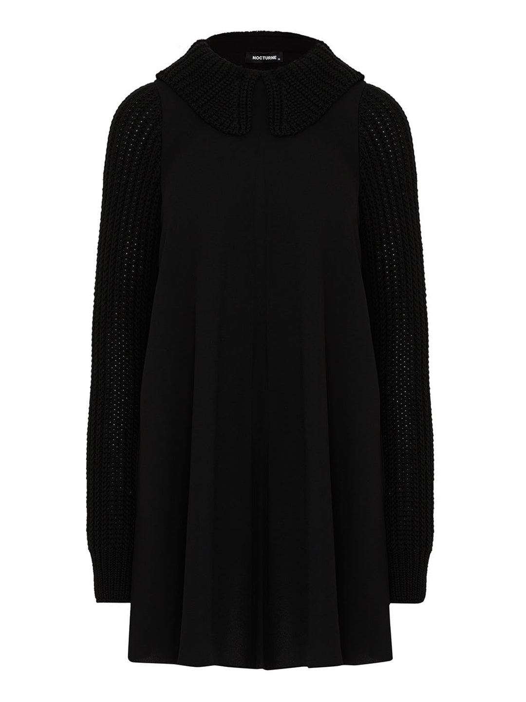 Knit Details Dress - Black