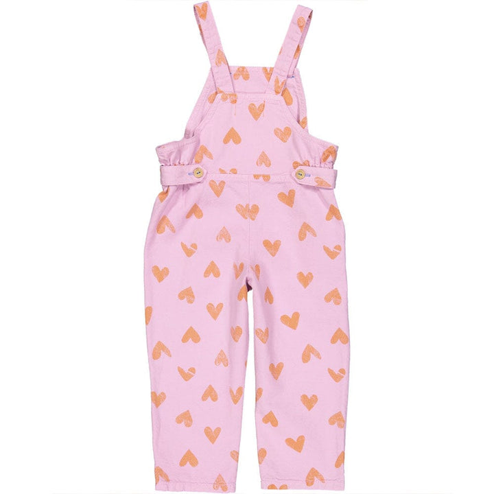 Baby Jumpsuit - Lavender w/ Orange Hearts Allover Pants Piupiuchick 