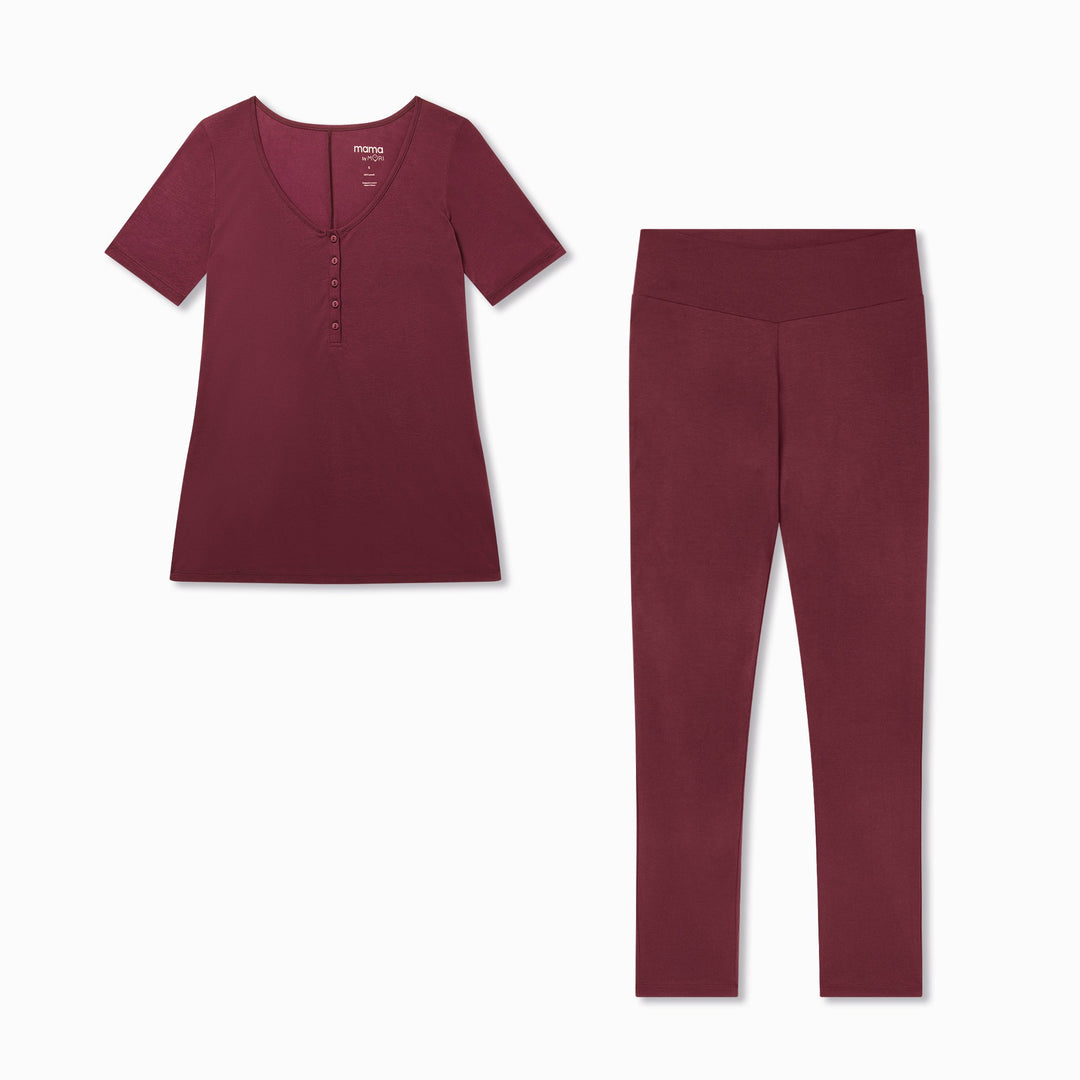 Bump to Baby Pyjamas - Burgundy