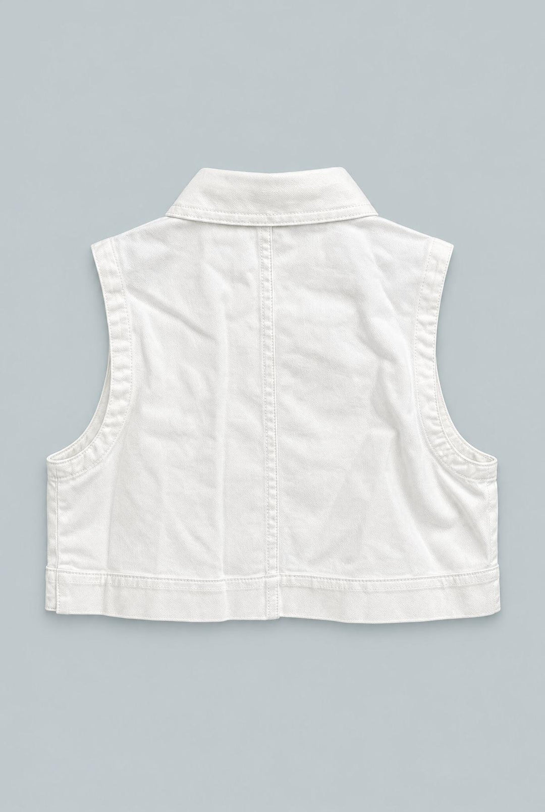Sleeveless Cropped Denim Top