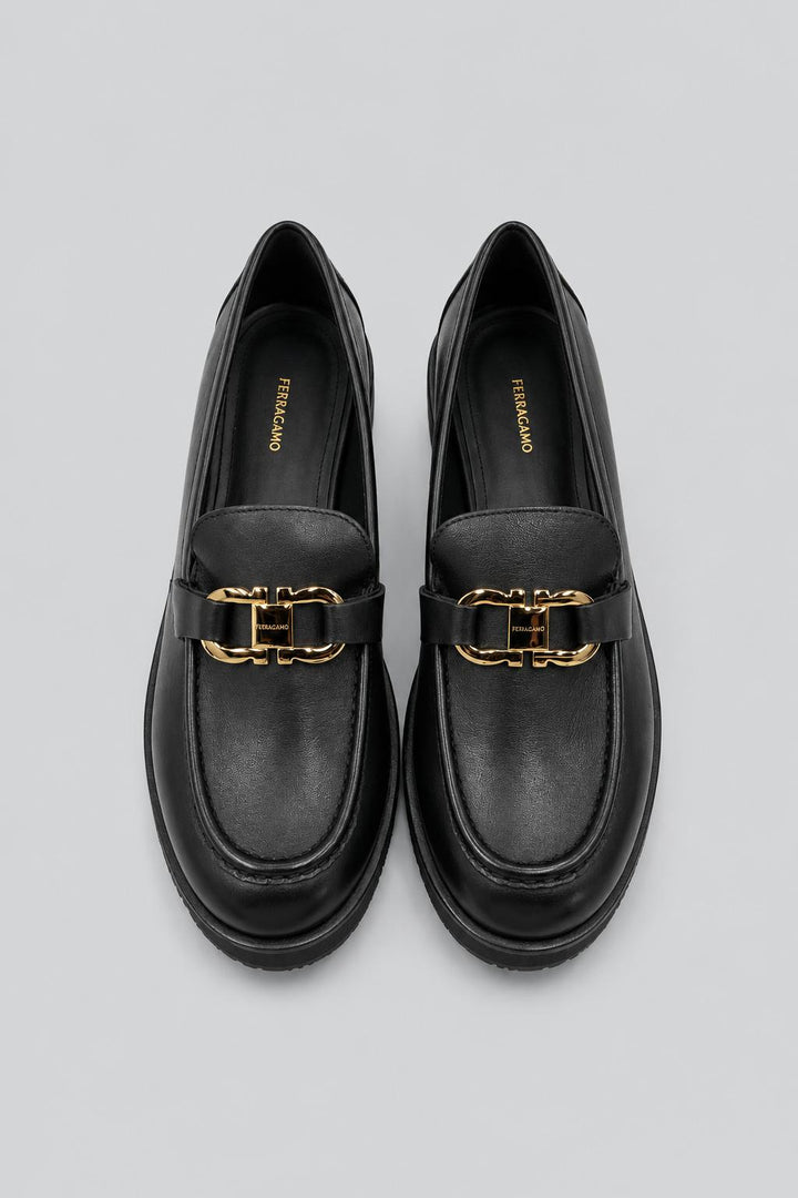 Women's Maryan Gancini Lug Sole Loafers - Black
