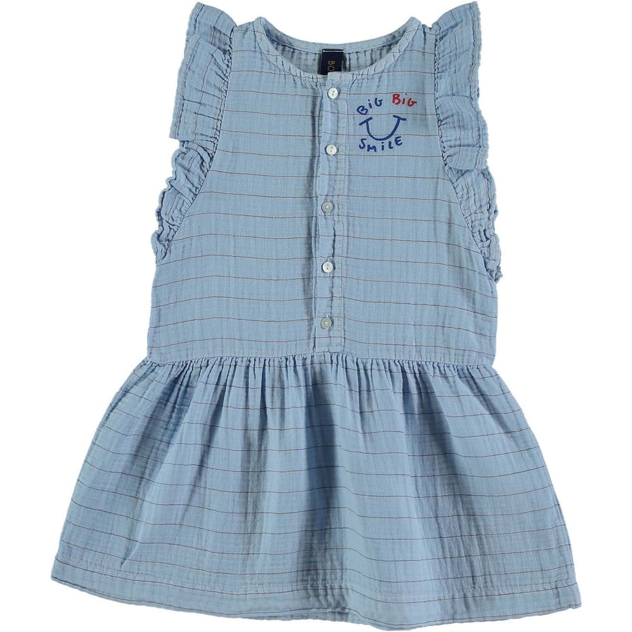 Dress Frill Stripes Smile - Light Blue Dresses + Skirts BonMot 