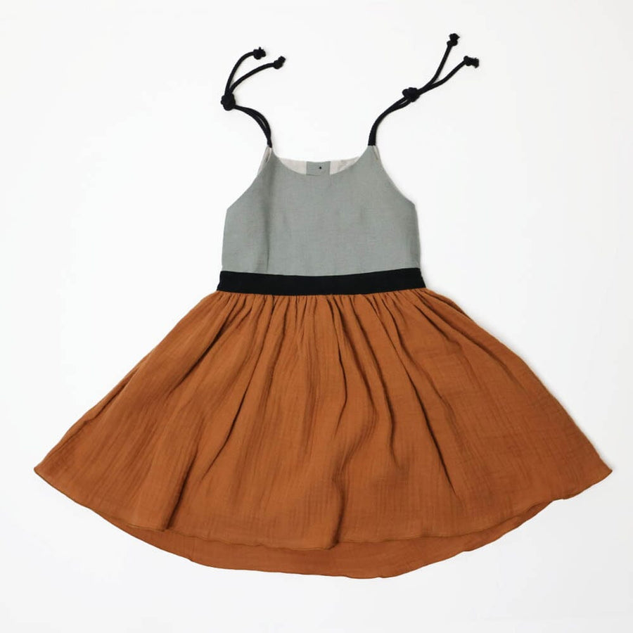 Brown Dress with Straps Dresses + Skirts Popelin 