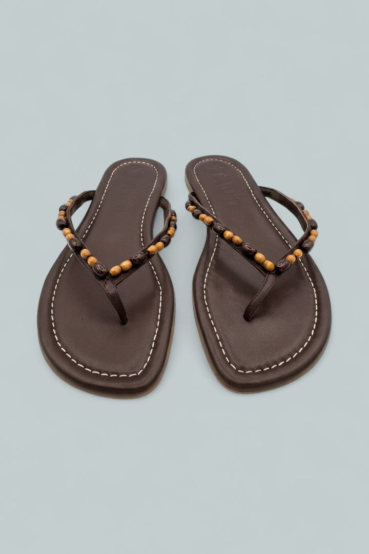 Women's Freja Thong Sandals - Wood Beads