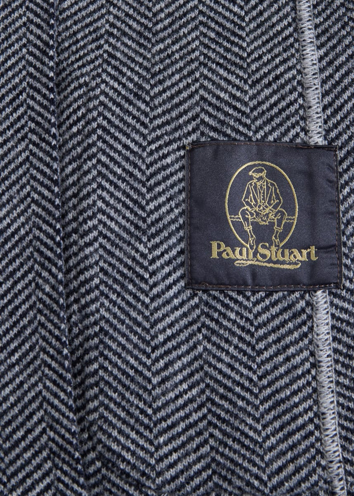 Knitted Bone Wool & Cashmere Jacket - Navy/Grey