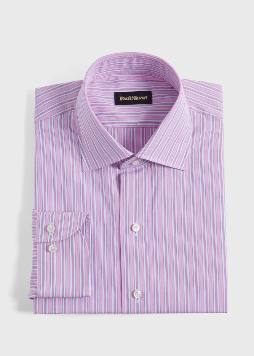Pink Narrow Stripe Dress Shirt - Pink - Dress Shirt