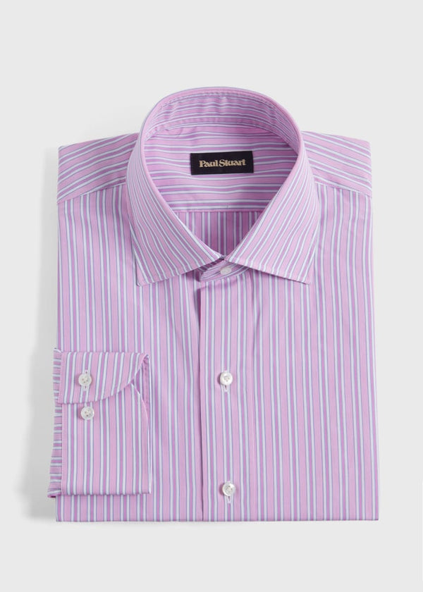 Pink Narrow Stripe Dress Shirt - Pink