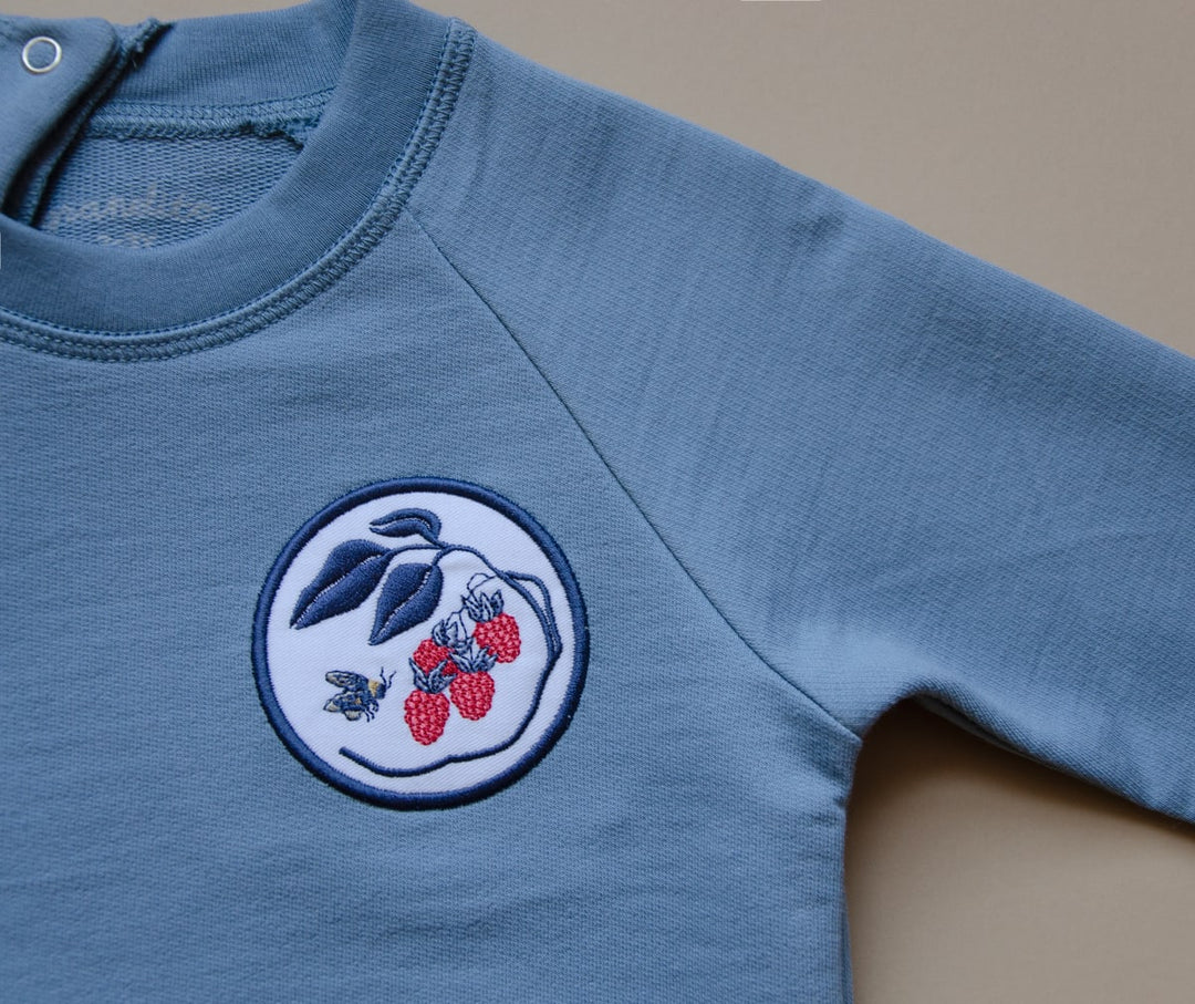 Organic Pima Cotton Sweatshirt Bumblebee Adult - Blue