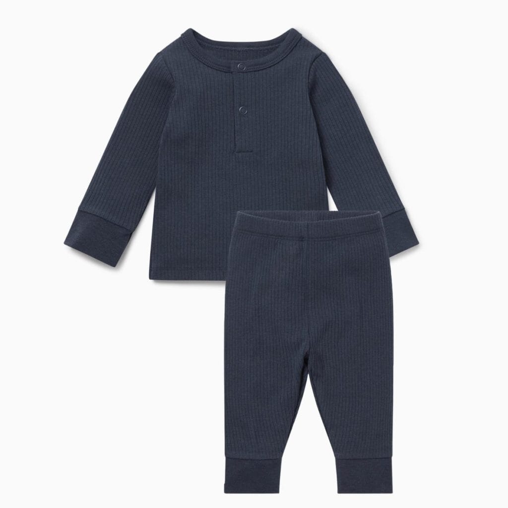 Ribbed Pajamas - Navy Sleepwear Mori 