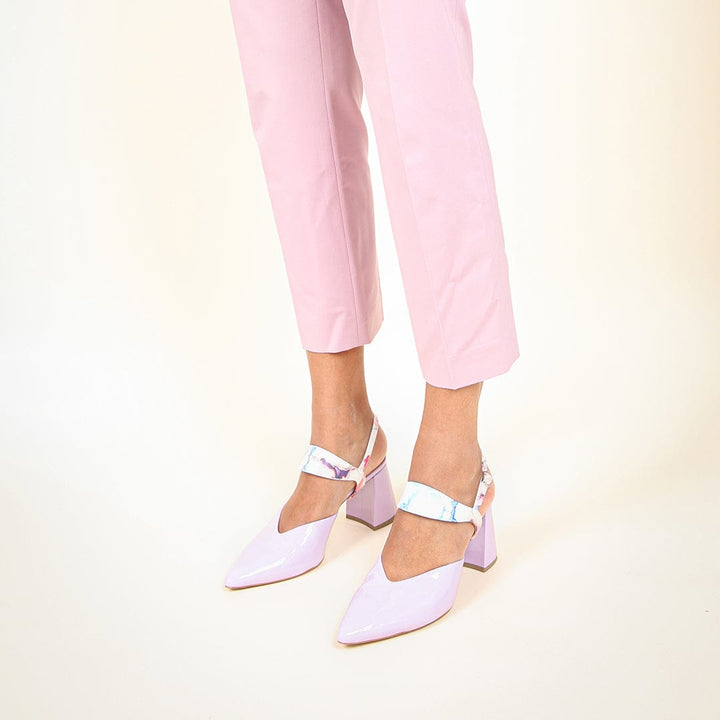 Lilac Gloss V Mule + Marble Elsie - Purple