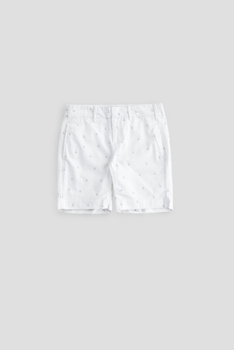 Boat Print Day Short - White