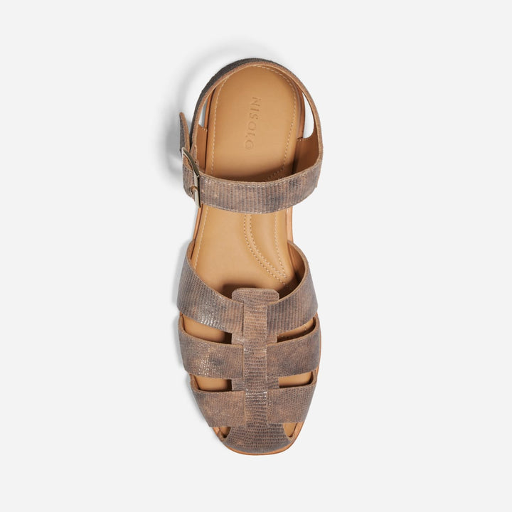 Mira Fisherman Sandal - Greige Snake - FINAL SALE