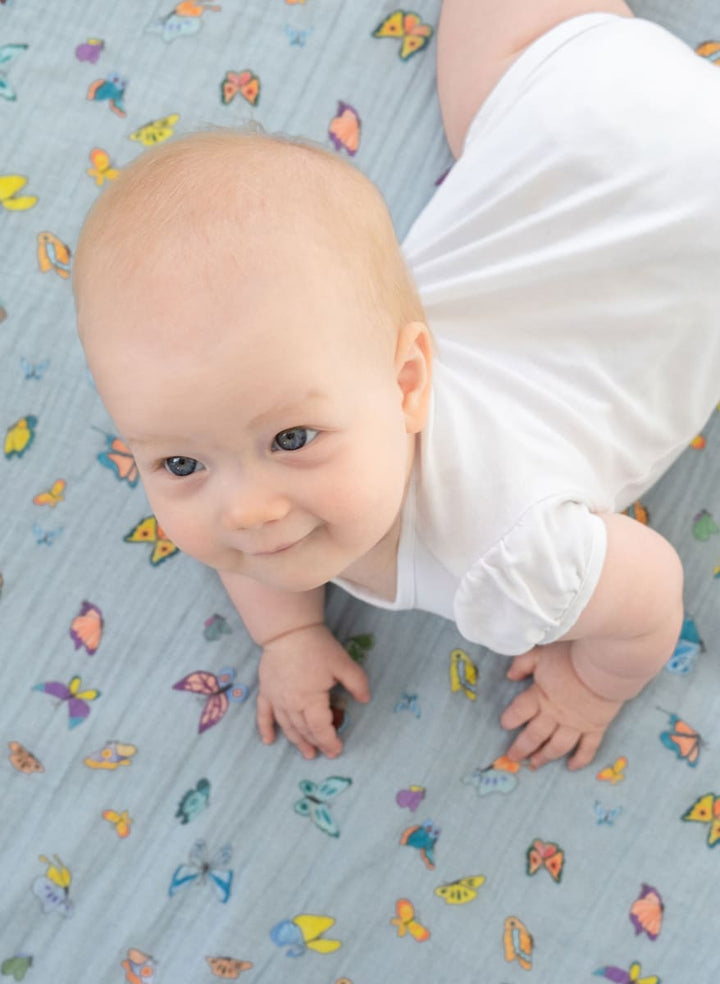 Shawl Blanket - Blue Madame Butterfly