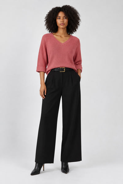 Shaker Knit V - Rose Blush