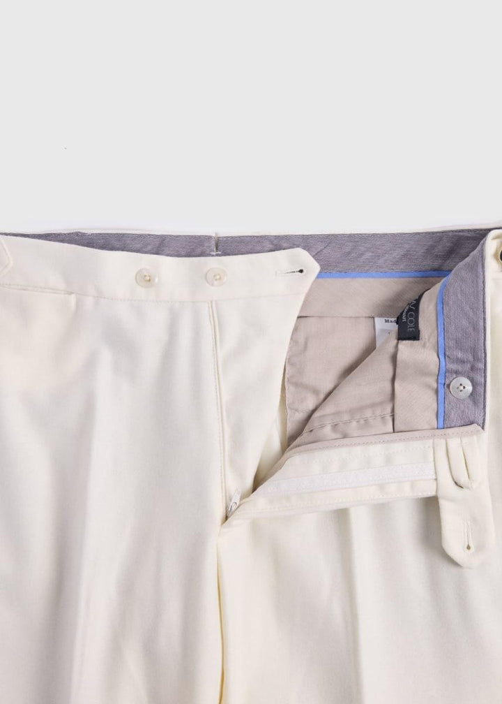 Wool Flannel Trouser - Cream